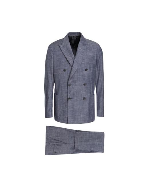 Lardini Man Suit Midnight Wool Cotton