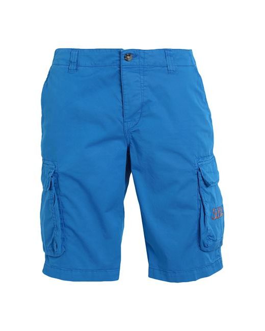 Mc2 Saint Barth Freeport Man Shorts Bermuda Azure Cotton Elastane