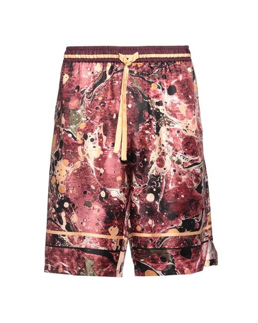 Dolce & Gabbana Man Shorts Bermuda Burgundy Silk