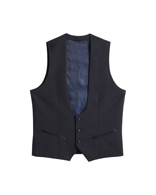 Grey Daniele Alessandrini Man Vest Midnight Wool Elastane Cotton Polyester