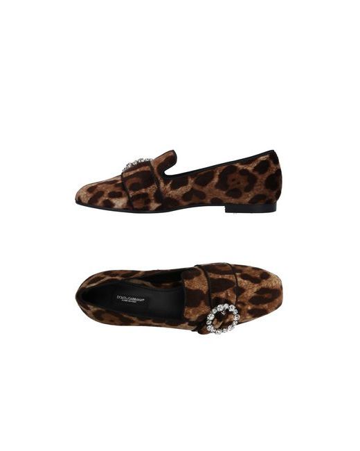 Dolce & Gabbana Loafers Camel Cotton Viscose