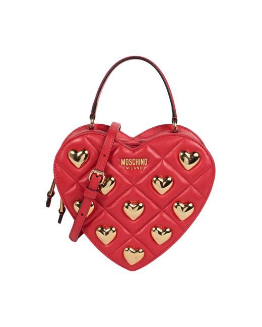 Moschino Heart Shaped Quilted Shoulder Bag Handbag Lambskin