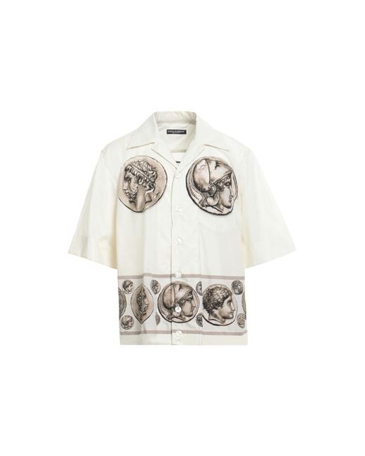 Dolce & Gabbana Man Shirt Ivory ¾ Cotton