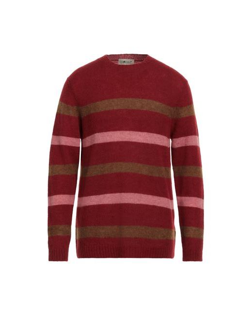 Irish Crone Man Sweater Burgundy Alpaca wool Polyamide Wool