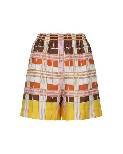 Burberry Abstract-check Silk Shorts Bermuda Multicolored