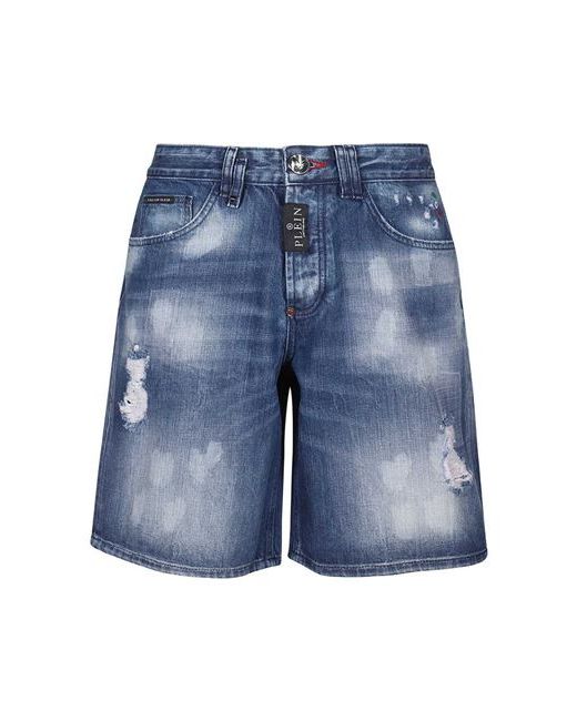 Philipp Plein Shorts Jeans Man Denim shorts Cotton