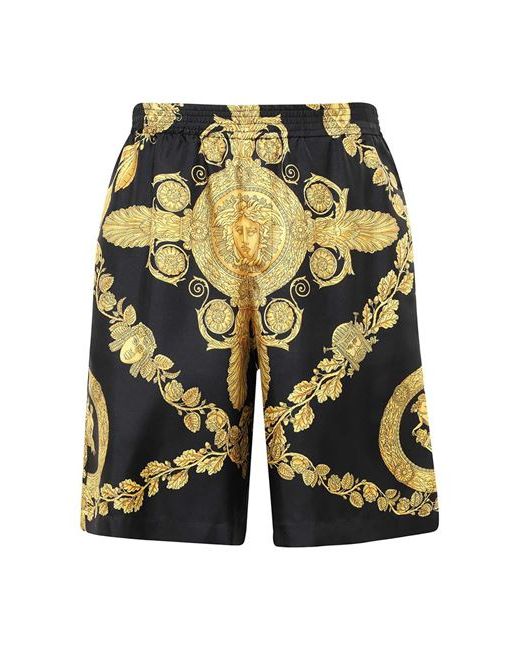 Versace Maschera Baroque Silk Bermuda Shorts Man Cotton