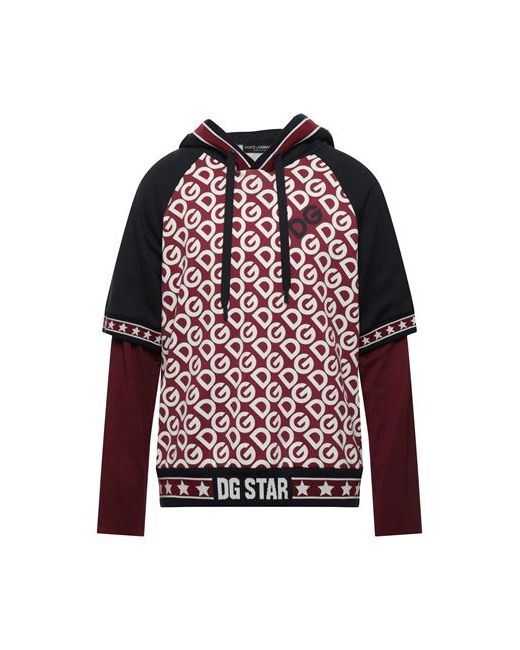 Dolce & Gabbana Man Sweatshirt Burgundy Cotton Elastane