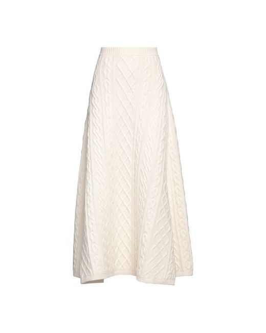 Chloé Midi skirt Ivory Wool Cashmere Polyamide Elastane