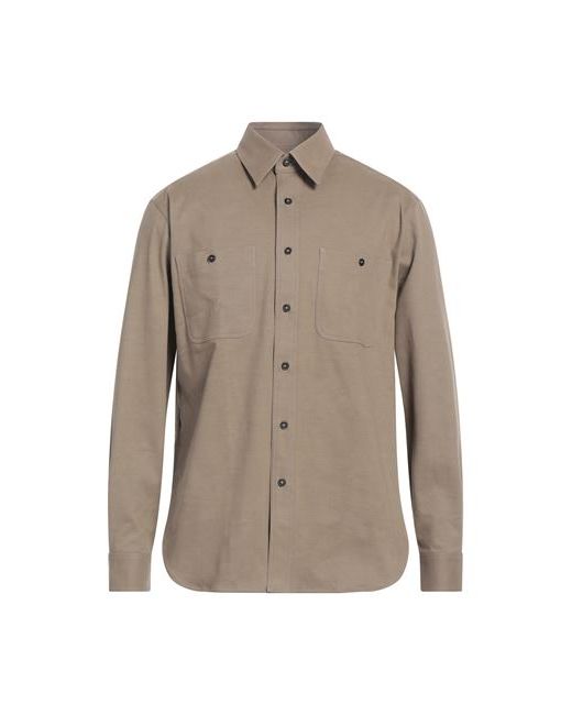 Dunhill Man Shirt Khaki Cotton Cashmere Elastane Wool