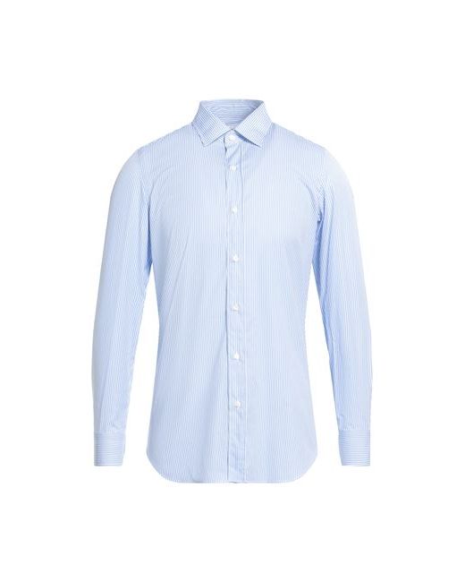 Finamore 1925 Man Shirt Azure ½ Cotton