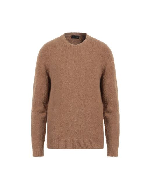 Roberto Collina Man Sweater Camel Cotton Nylon Elastane