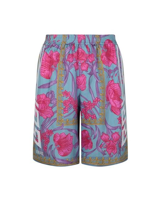 Versace Print Silk Shorts Man Bermuda Multicolored