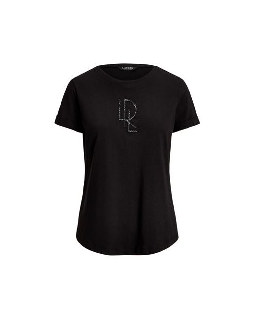 Lauren Ralph Lauren Beaded-logo Cotton-blend-jersey Tee T-shirt Cotton Modal