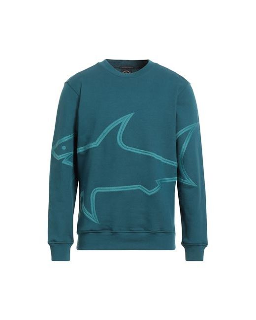 Paul & Shark Man Sweatshirt Deep jade Cotton