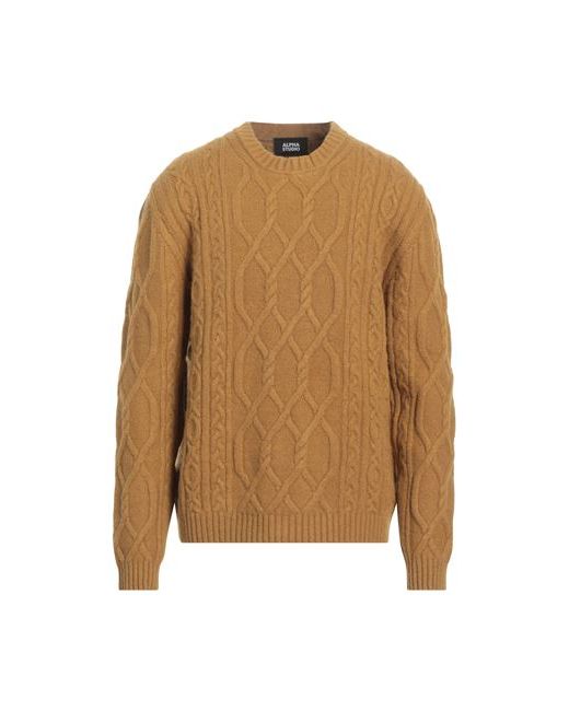 Alpha Studio Man Sweater Camel Alpaca wool Polyamide Cotton Modal Elastane