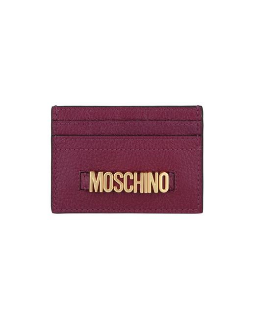 Moschino Belt Logo Leather Card Holder Document holder