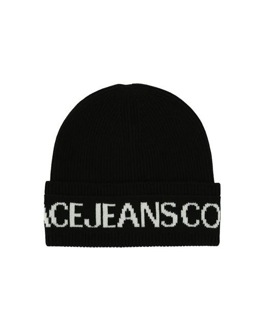Versace Jeans Logo Ribbed Beanie Man Hat Multicolored Wool Acrylic